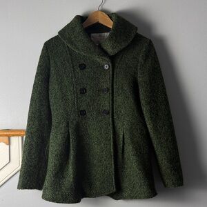Pink Martini Olive Green Double-Breasted Peacoat
